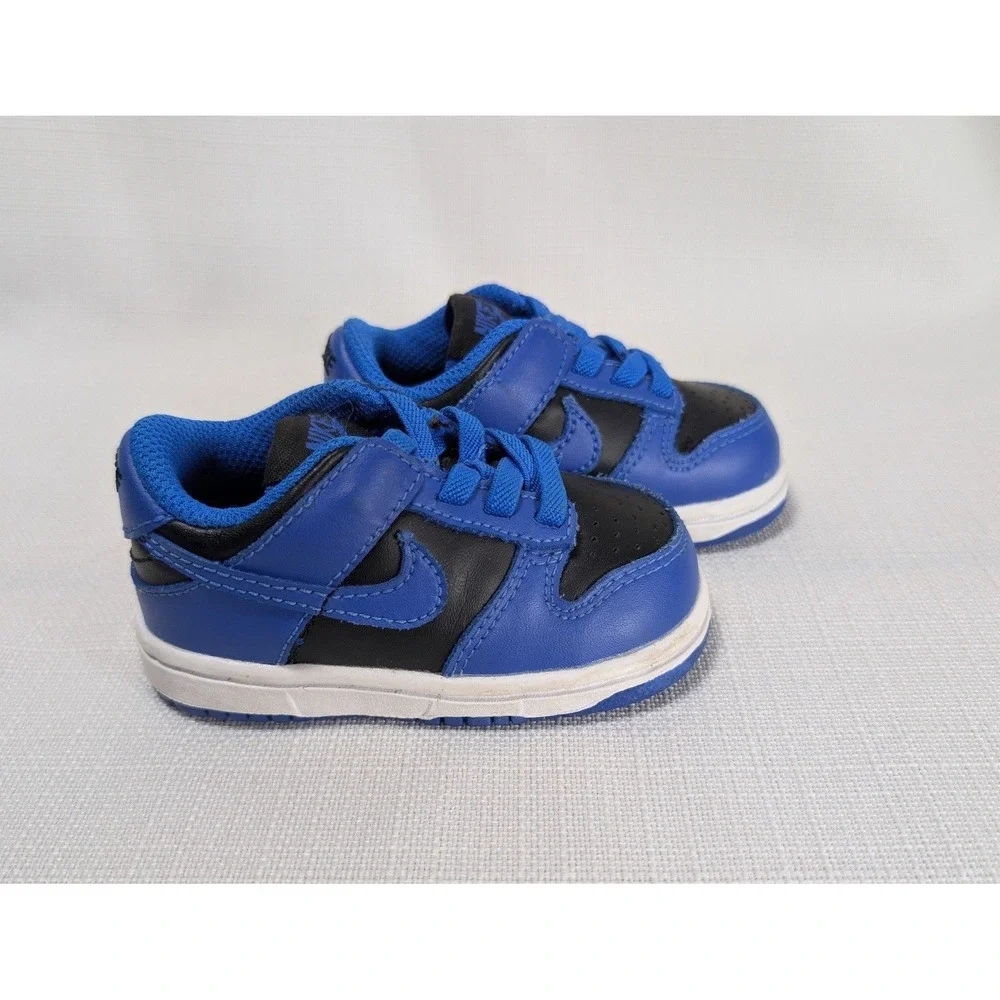Nike Dunk Low TD Sz 4C Hyper Cobalt‎ Black White Toddler Sneakers CW1589-001